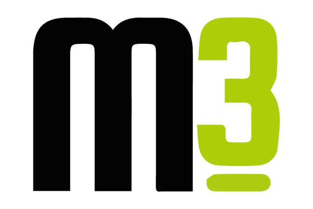 Logo mit der Zahl 3 und dem Buchstaben m, wobei &bdquo;m&ldquo; in Schwarz und die &bdquo;3&ldquo; in lebhaftem Gr&uuml;n dargestellt ist.